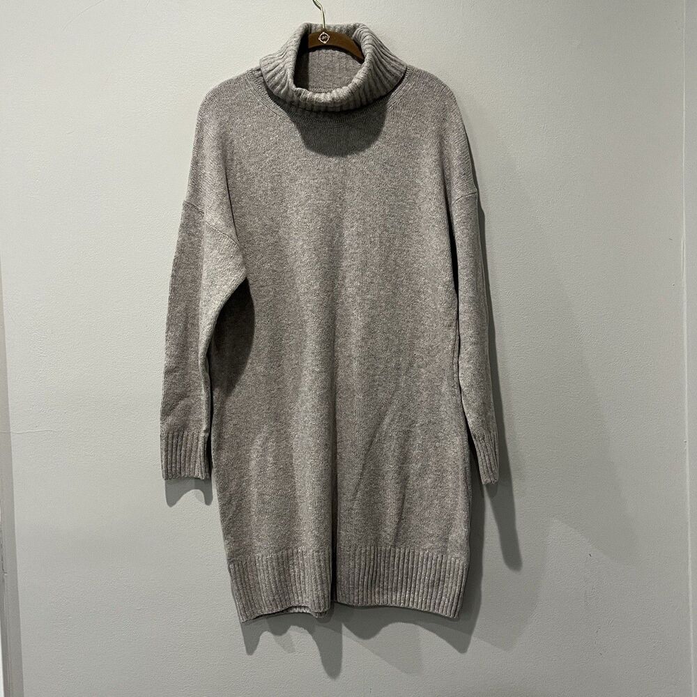 Vintage Gap Sweater Dress Women’s Medium Beige Pebble‎ Gray Long Sleeve Tunic